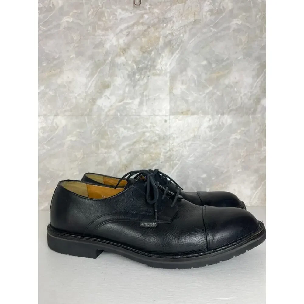 Mephisto Melchior Cap Toe Black Leather Air Relax Goodyear Welt Shoes US 14